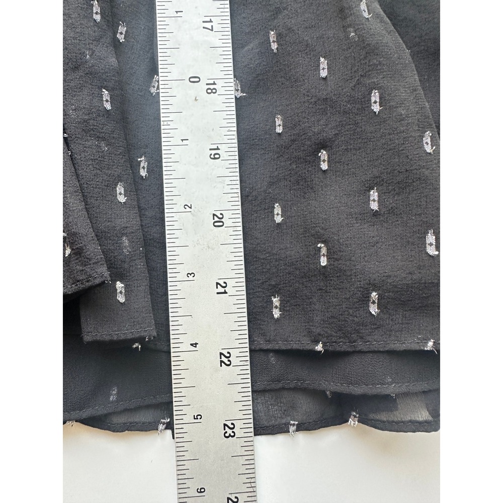 Joie Halter Top Silk Blend Black Silver Metallic Clip Dot Peplum Small Evening - Picture 13 of 13